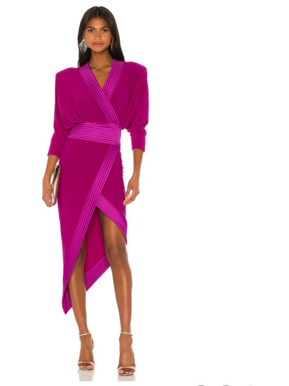 Zhivago Weld Dress Wrap Bold Shoulders Magenta Medium